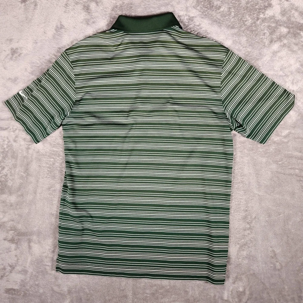 Nike Golf Polo Shirt‎ Mens Medium Green Excellent Striped Dri-FIT 465806-330